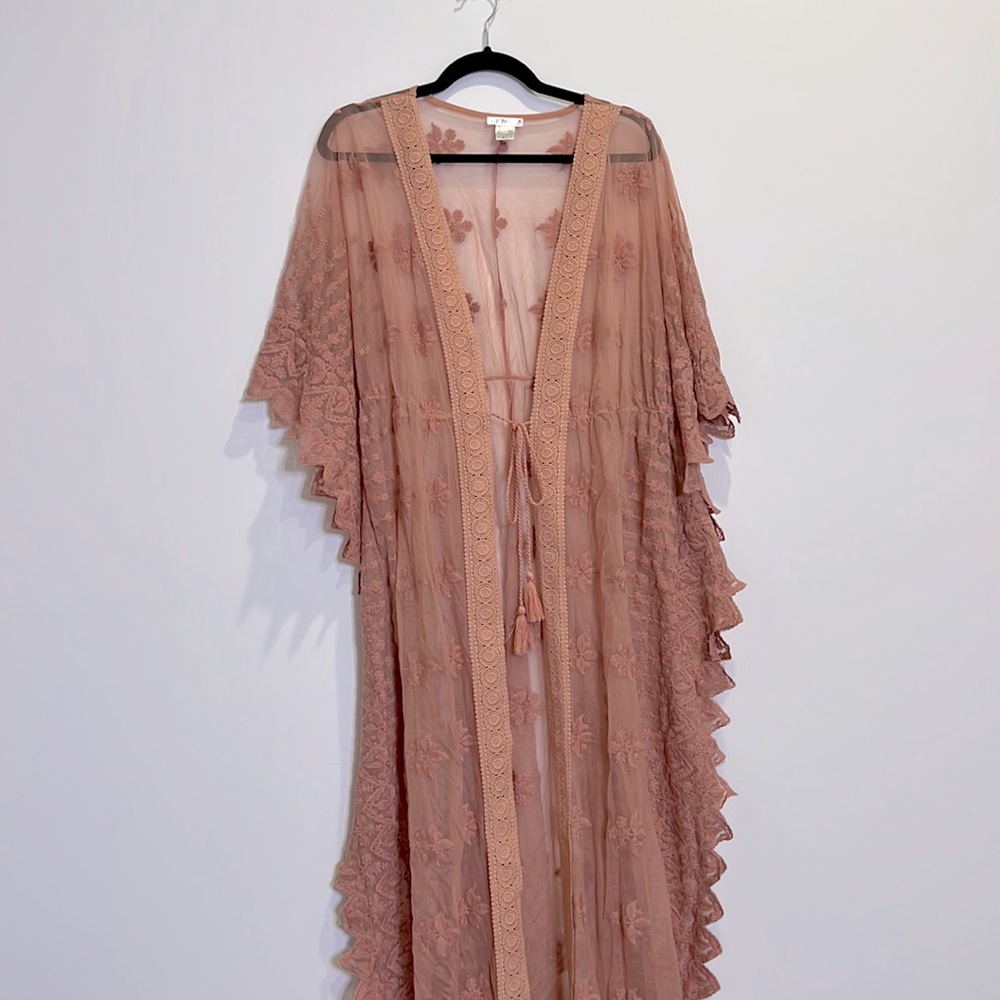 Mesh And Lace Kimono